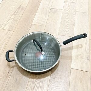 Black Non-Stick Cookware Frying Pan with Glass Lid